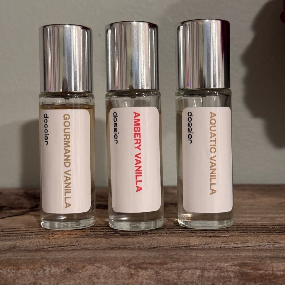 Dossier Vanilla Trio Set | Gourmand, Ambery & Aquatic Vanilla Travel Sprays - Picture 3 of 5